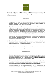 Resolución del Ararteko de 6 de septiembre de 2013