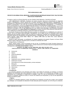 Normas Oficiales Mexicanas NUCL PROY NOM-038-NUCL