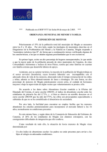ordenanza reguladora del menor y familia(2005).