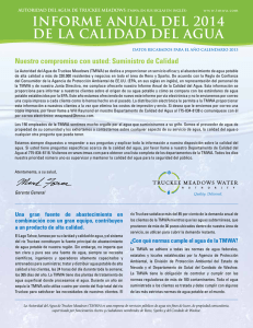 informe anual del 2014 de la calidad del agua