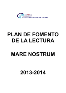 PLAN DE FOMENTO DE LA LECTURA MARE NOSTRUM 2013-2014