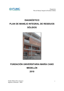 diagnóstico plan de manejo integral de residuos sólidos fundación