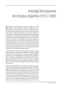 Antología de programas de Literatura Argentina (1913