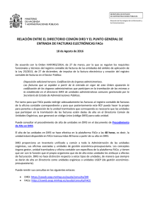 Relación DIR3 - FACe - Portal administración electrónica