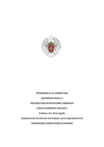 Programa Seguridad Social II - Universidad Complutense de Madrid