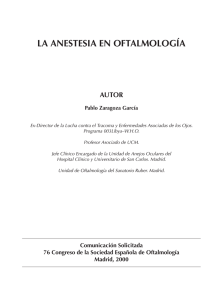 la anestesia en oftalmología - Portada | Sociedad Española de