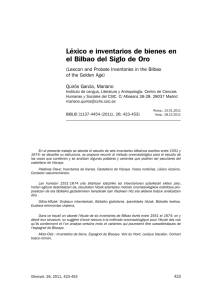 Léxico e inventarios de bienes enel Bilbao del Siglo de Oro. IN
