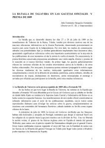 pdf La Batalla de Talavera en las gacetas oficiales y prensa de 1809