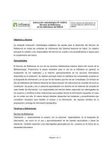 Instrucción metodológica Nº 14/2012 Servicio de Referencia en las