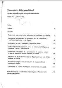 Número monográfico sobre Lexicografía automatizada