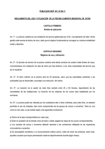 Reglamento del uso y utilización de la Piscina Cubierta Municipal
