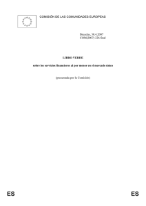 LIBRO VERDE sobre los servicios financieros al por menor en el