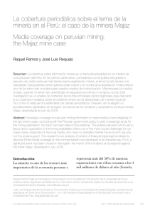 La cobertura periodística sobre el tema de la minería en el Perú: el