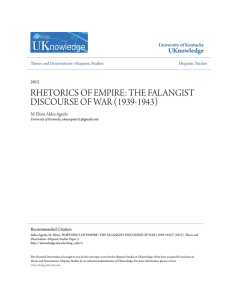 rhetorics of empire: the falangist discourse of war