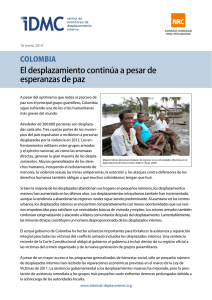 Colombia: El desplazamiento continúa a pesar de