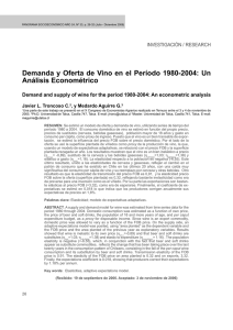 Demanda y Oferta de Vino en el Período 1980-2004