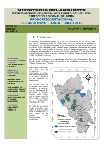 pronostico estacional periodo: mayo – junio – julio 2015
