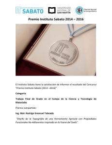 Premio Instituto Sabato 2014 – 2016
