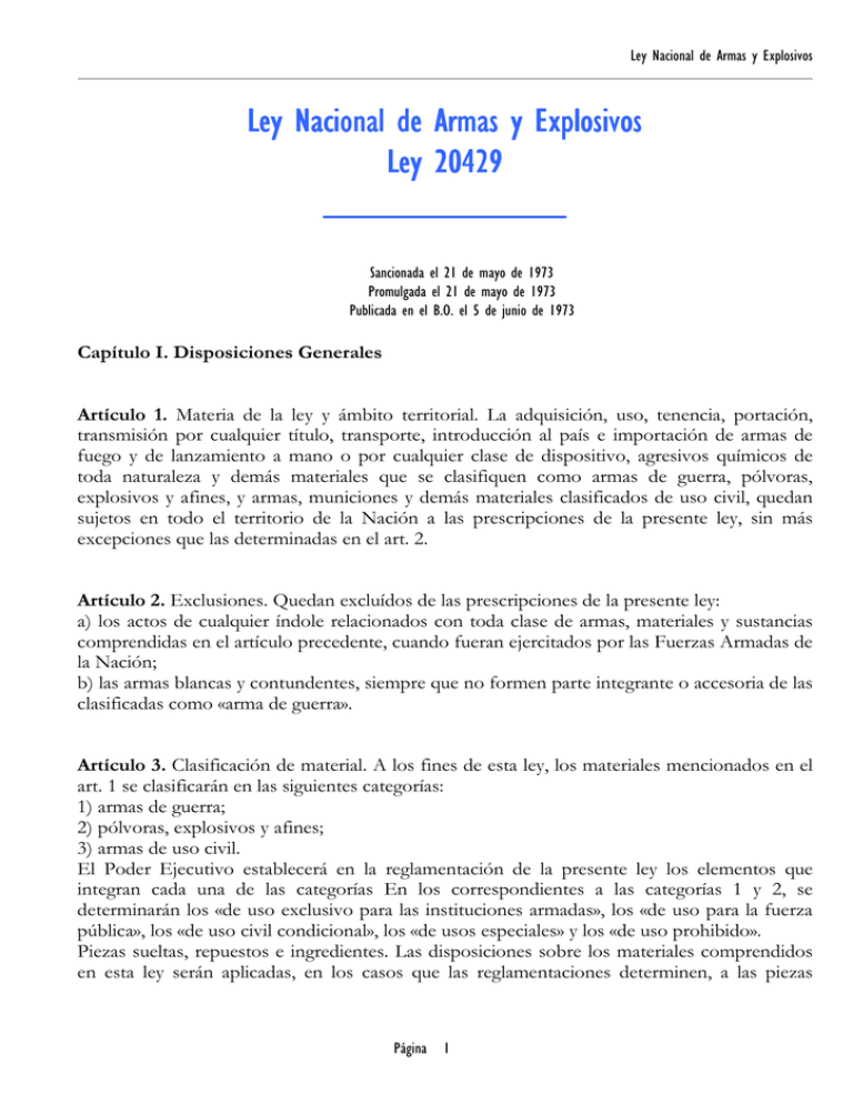 Ley Nacional de Armas y Explosivos