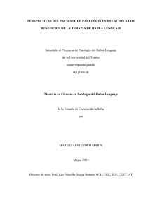 PERSPECTIVAS DEL PACIENTE DE PARKINSON EN RELACIÓN