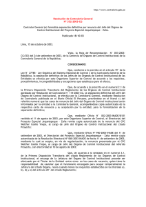 Resolución de Contraloría General Nº 352-2003