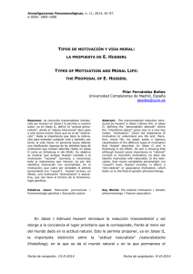 TIPOS DE MOTIVACIÓN Y VIDA MORAL: LA PROPUESTA