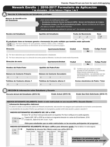 Newark Enrolls | 2016-2017 Formulario de Aplicación