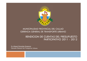 RENDICION DE CUENTAS GGTU - Municipalidad Provincial del