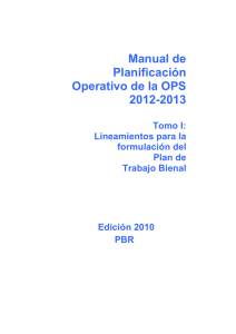 Manual de Planificación Operativo de la OPS 2012