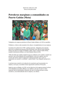 Petroleras marginan a comunidades en Puerto Gaitán (Meta)