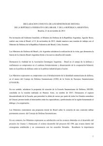 DECLARACION CONJUNTA DE LOS MINISTROS DE DEFENSA