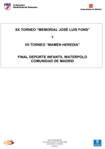 XX TORNEO “MEMORIAL JOSÉ LUIS FONS” VII TORNEO “MAMEN