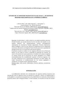 Estudio de la capacidad invasiva de Arundo donax L., en distintas