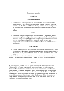 Disposiciones generales CAPITULO I Días hábiles e inhábiles 1