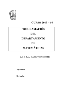 curso 2013 – 14 programación del departamento de matemáticas