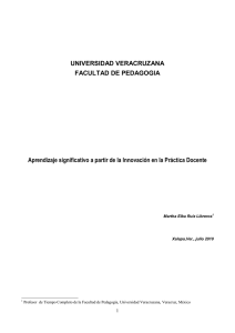 UNIVERSIDAD VERACRUZANA FACULTAD DE PEDAGOGIA