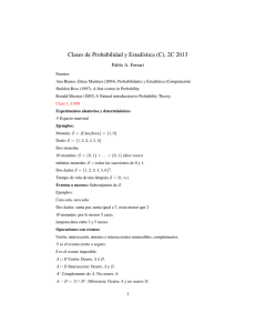 Clases de Probabilidad y Estadıstica (C), 2C 2013