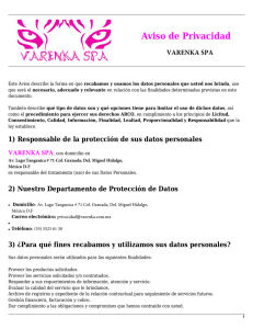 Aviso de Privacidad - Website: www.varenka.com.mx