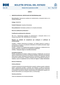 Operaciones auxiliares de mantenimiento y transporte interno de la