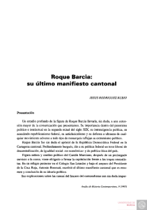 Roque Barcia, su último manifiesto cantonal