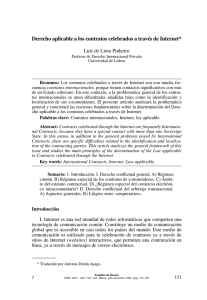Derecho aplicable a los contratos celebrados a trav&eacute;s de Internet*