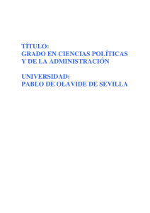 título: grado en ciencias políticas y de la administración universidad