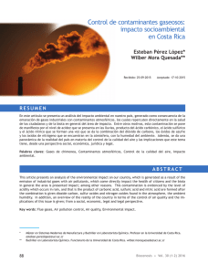Control de contaminantes gaseosos: impacto socioambiental en