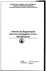 informe seguimiento final n° 246-2009 servicio de registro civil e