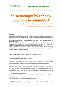 Epistemología lakatiana y teoría de la relatividad.