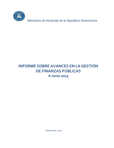 informe sobre avances en la gestión de finanzas públicas