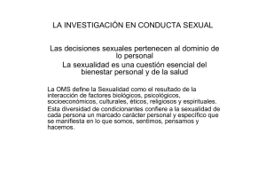 LA INVESTIGACIÓN EN CONDUCTA SEXUAL Las