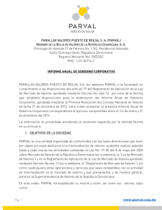 PARALLAX VALORES PUESTO DE BOLSA, S. A. (PARVAL