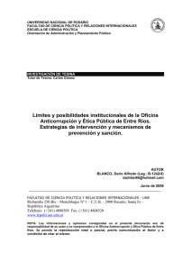 Límites y posibilidades institucionales de la Oficina Anticorrupción y