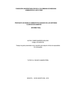 propuesta de manejo homeopatico basado en los sintomas clasicos